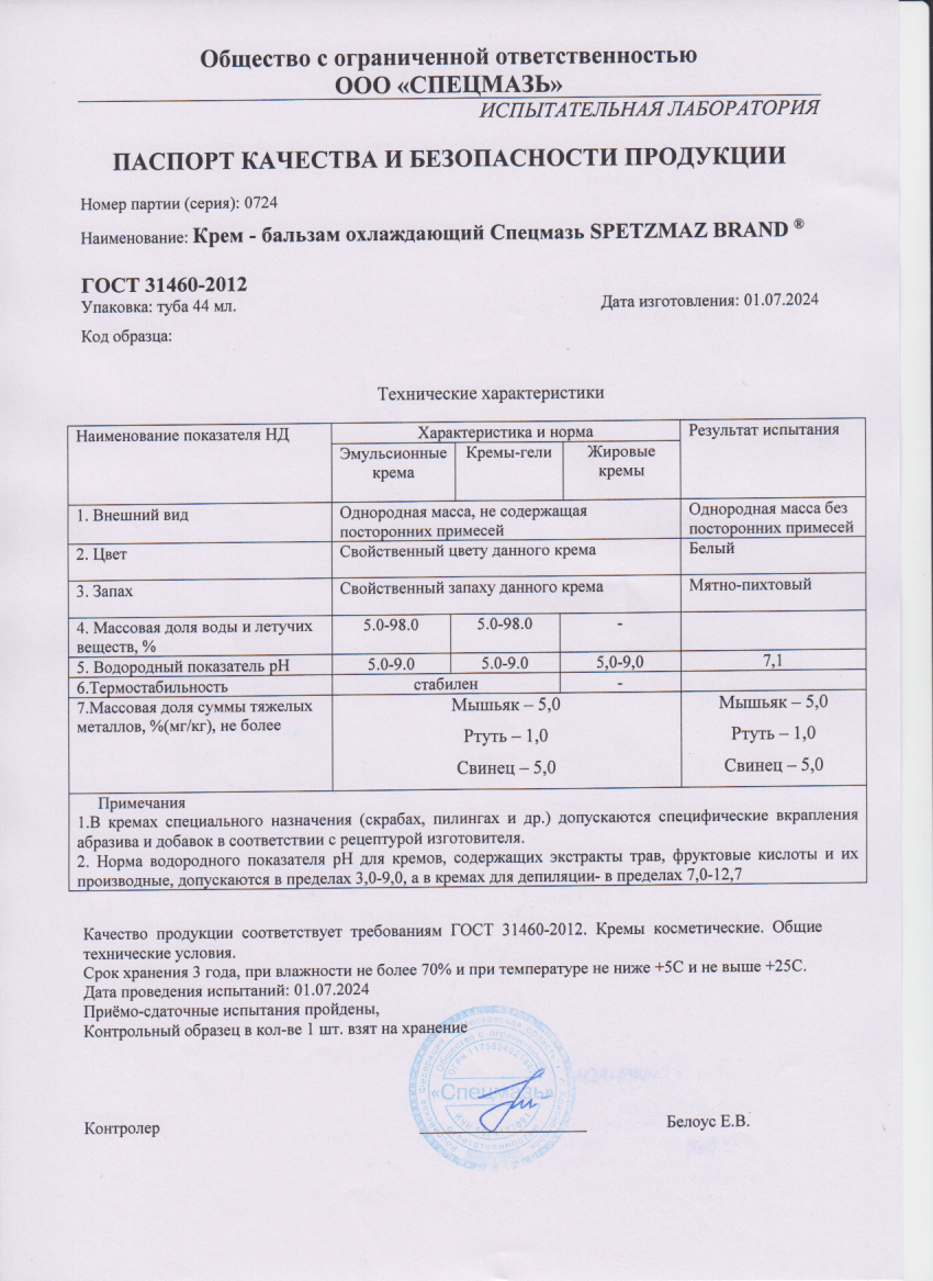 Паспорт №072024